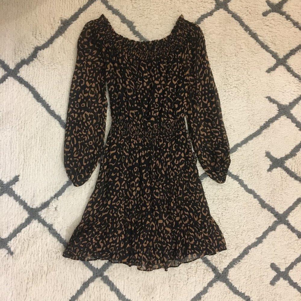 Fate abstract print ruffle dress